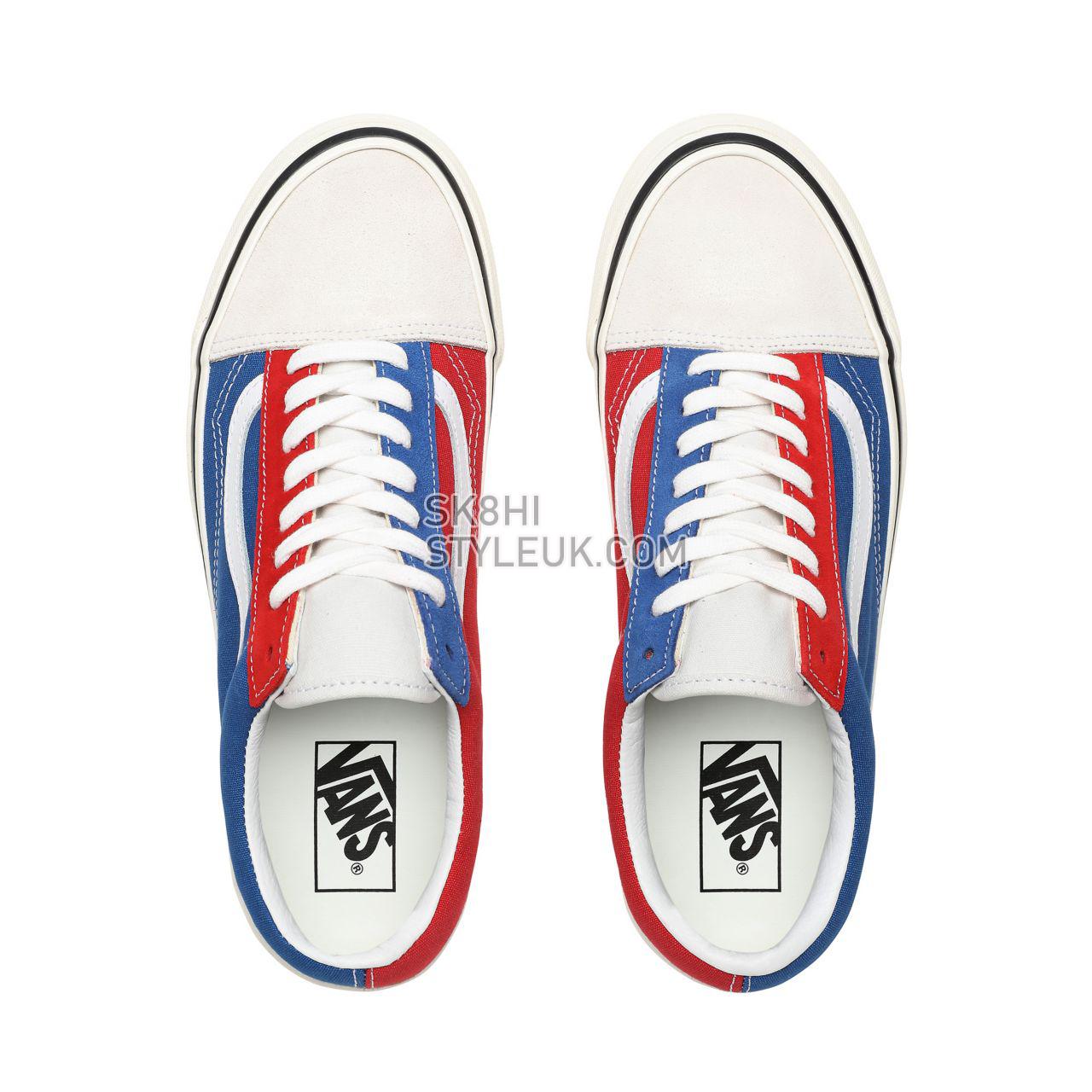 Vans Anaheim Factory Old Skool 36 DX Blue Classic Mens Womens - (Anaheim Factory) Og White/Og Blue/Og Red VN0A38G2XFN Shoes