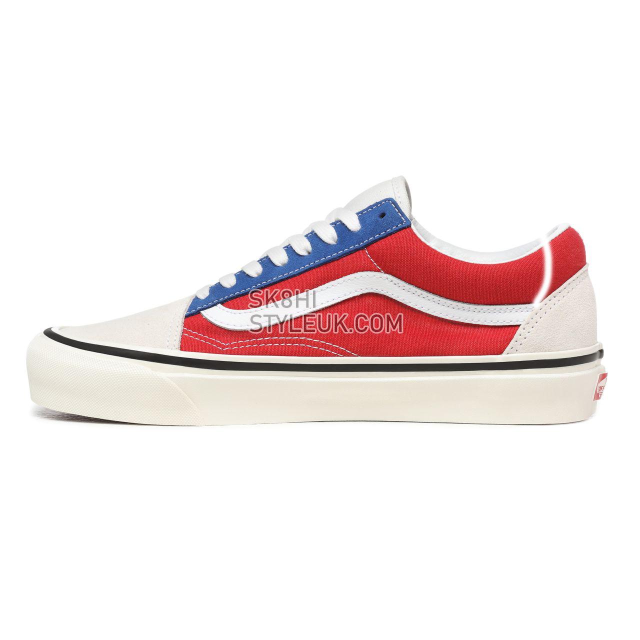 Vans Anaheim Factory Old Skool 36 DX Blue Classic Mens Womens - (Anaheim Factory) Og White/Og Blue/Og Red VN0A38G2XFN Shoes