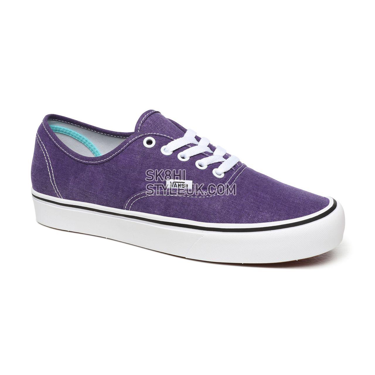 Vans Washed Canvas ComfyCush Authentic Purple Classic Mens Womens - (Washed Canvas) Heliotrope VN0A3WM7WWE Shoes