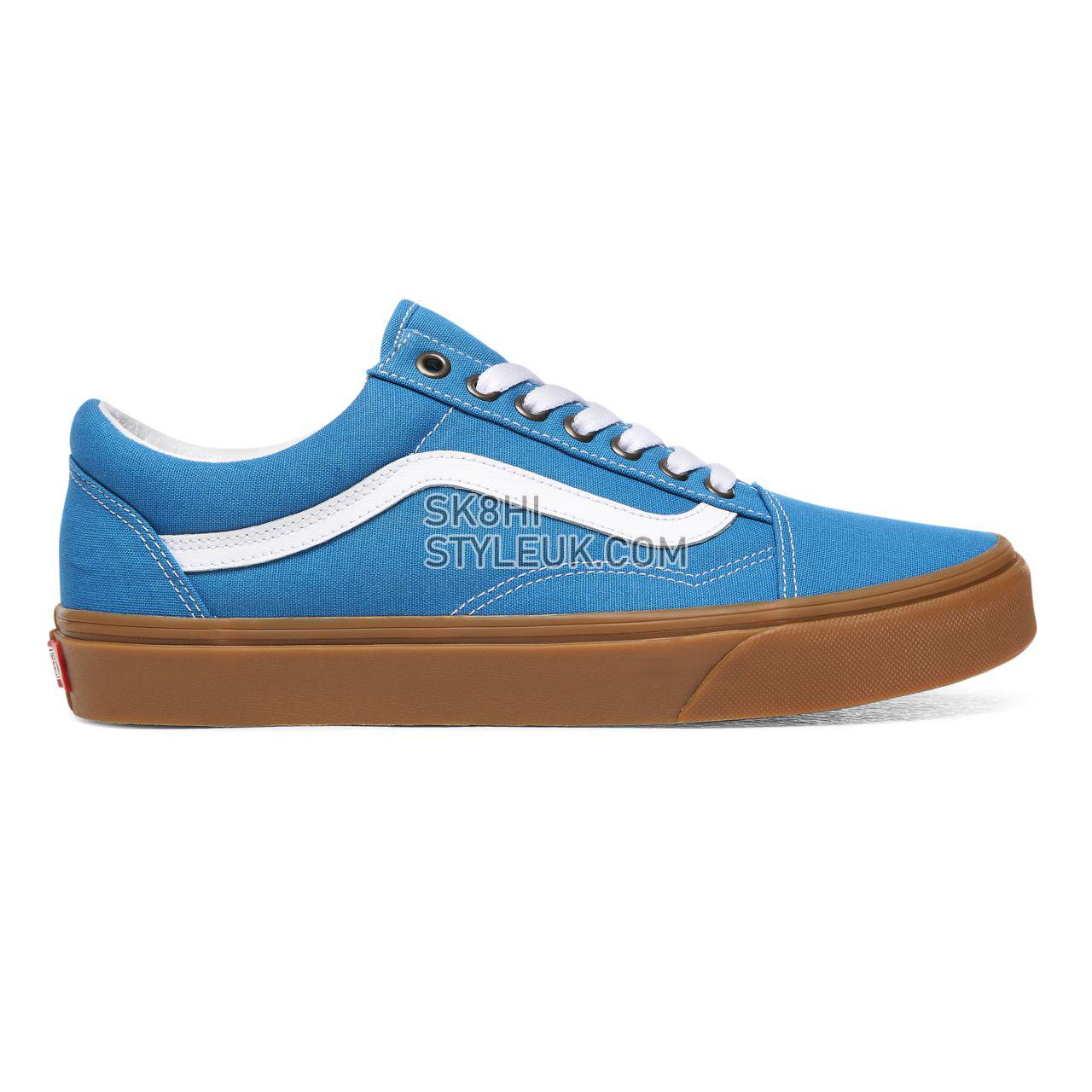 Vans Gum Old Skool Blue Classic Mens Womens - (Gum) Mediterranian Blue/True White VN0A4U3BWYZ Shoes