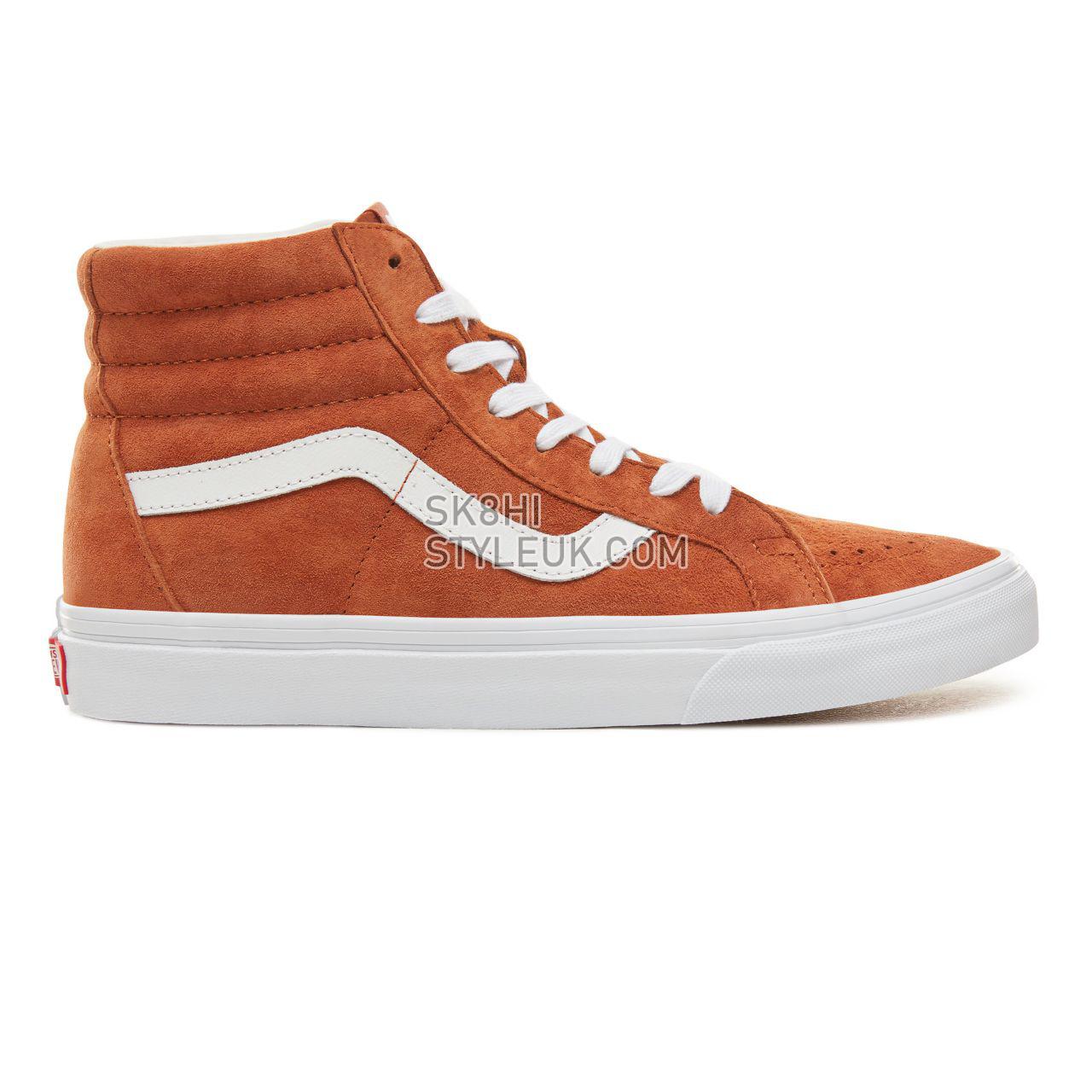 Vans Suede Sk8-Hi Reissue Classic Mens Womens - (Pig Suede) Leather Brown/True White VA2XSBU5K Shoes