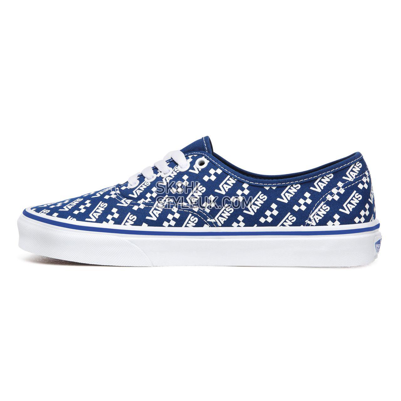 Vans Logo Repeat Authentic Blue Classic Mens Womens - (Logo Repeat) True Blue/True White VN0A2Z5IWH8 Shoes