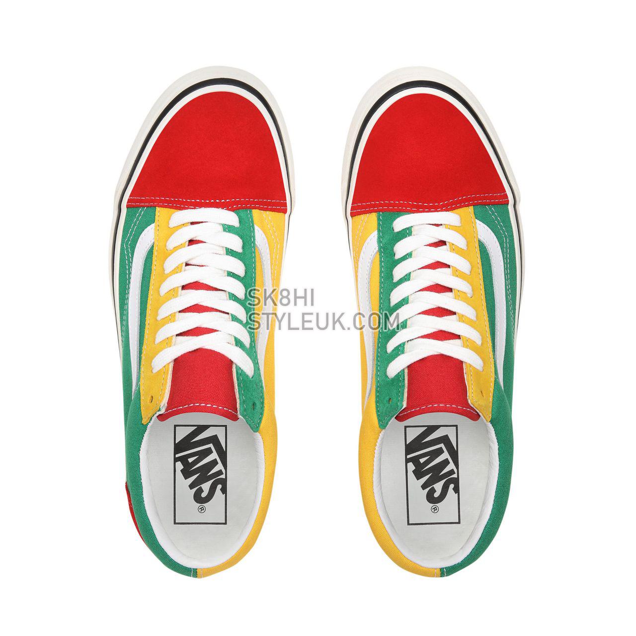 Vans Anaheim Factory Old Skool 36 DX Multicolour Classic Mens Womens - (Anaheim Factory) Og Red/Og Emerald/Og Yellow VN0A38G2XFM