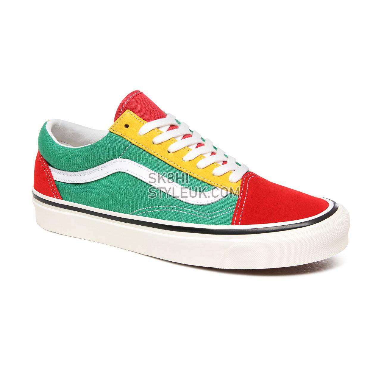 Vans Anaheim Factory Old Skool 36 DX Multicolour Classic Mens Womens - (Anaheim Factory) Og Red/Og Emerald/Og Yellow VN0A38G2XFM