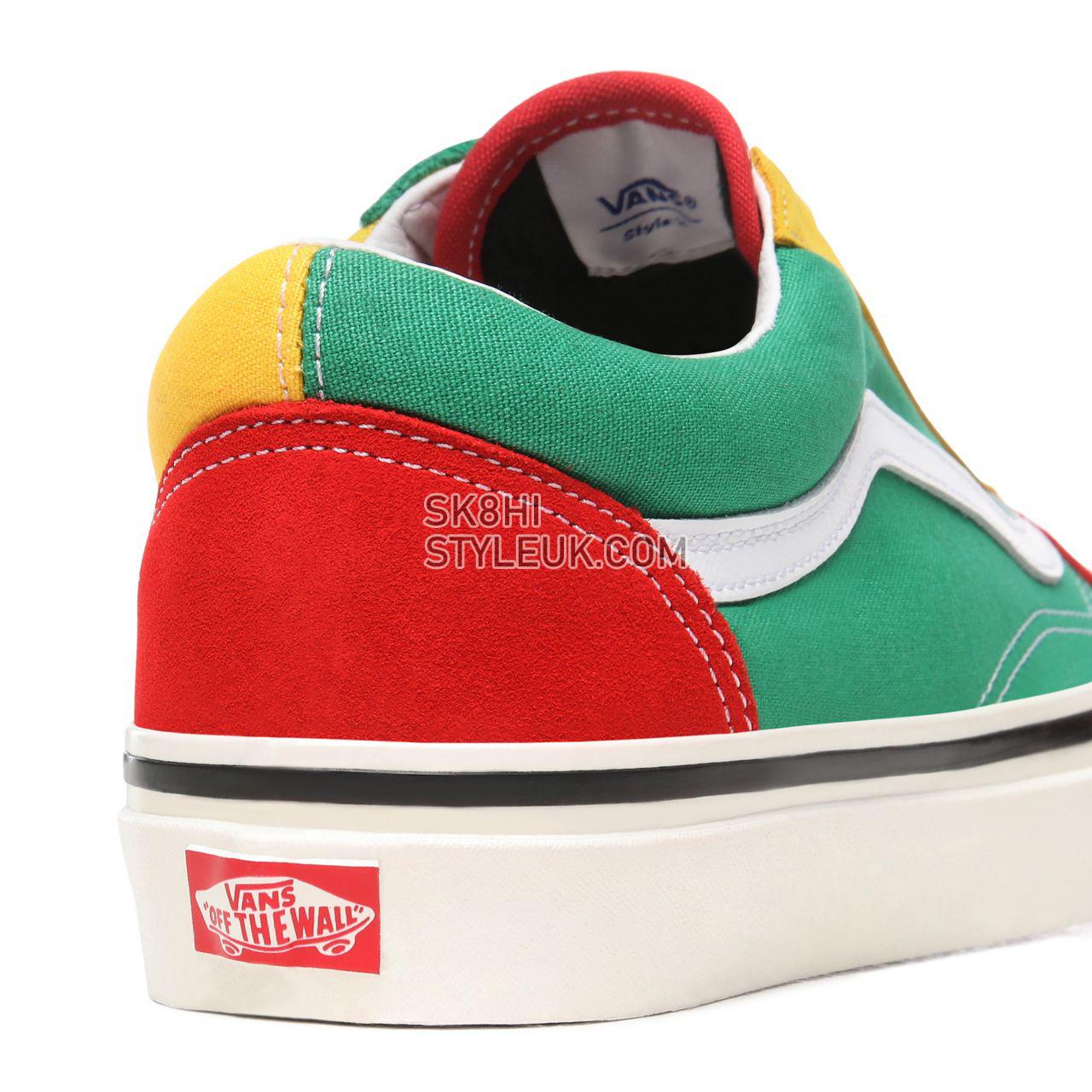 Vans Anaheim Factory Old Skool 36 DX Multicolour Classic Mens Womens - (Anaheim Factory) Og Red/Og Emerald/Og Yellow VN0A38G2XFM