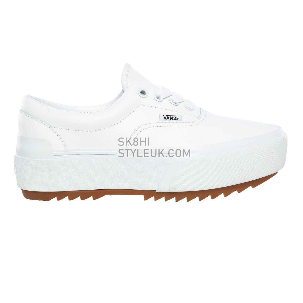 Vans Leather Era Stacked White Classic Womens - (Leather) True White/True White VN0A4BTOOER Shoes