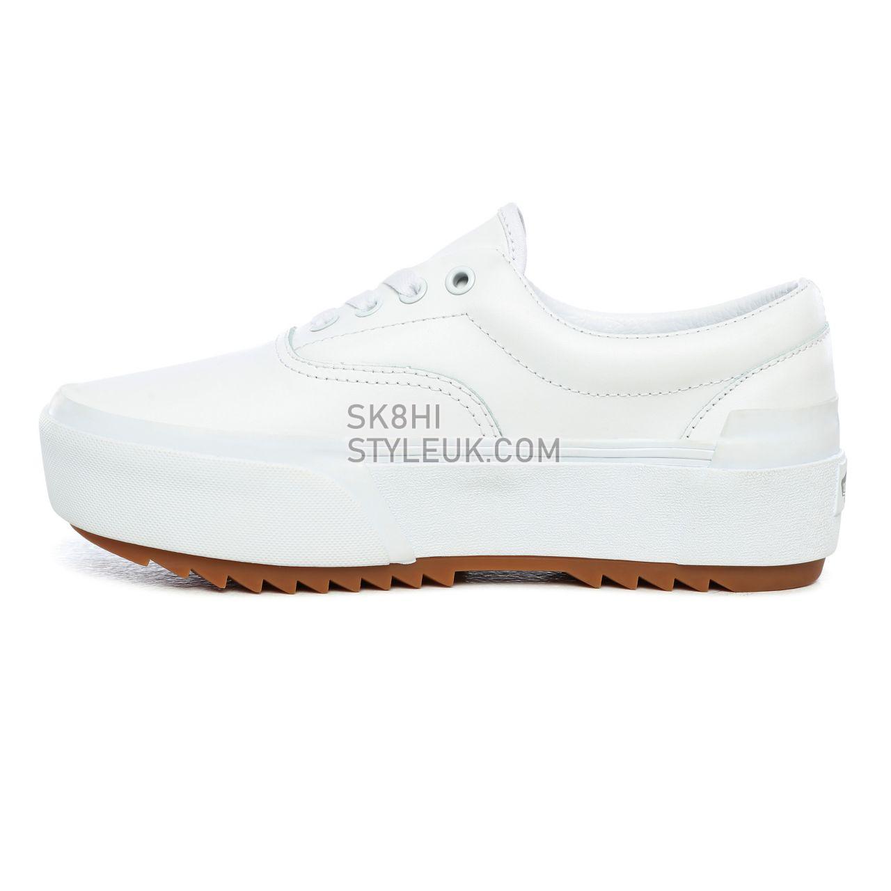 Vans Leather Era Stacked White Classic Womens - (Leather) True White/True White VN0A4BTOOER Shoes