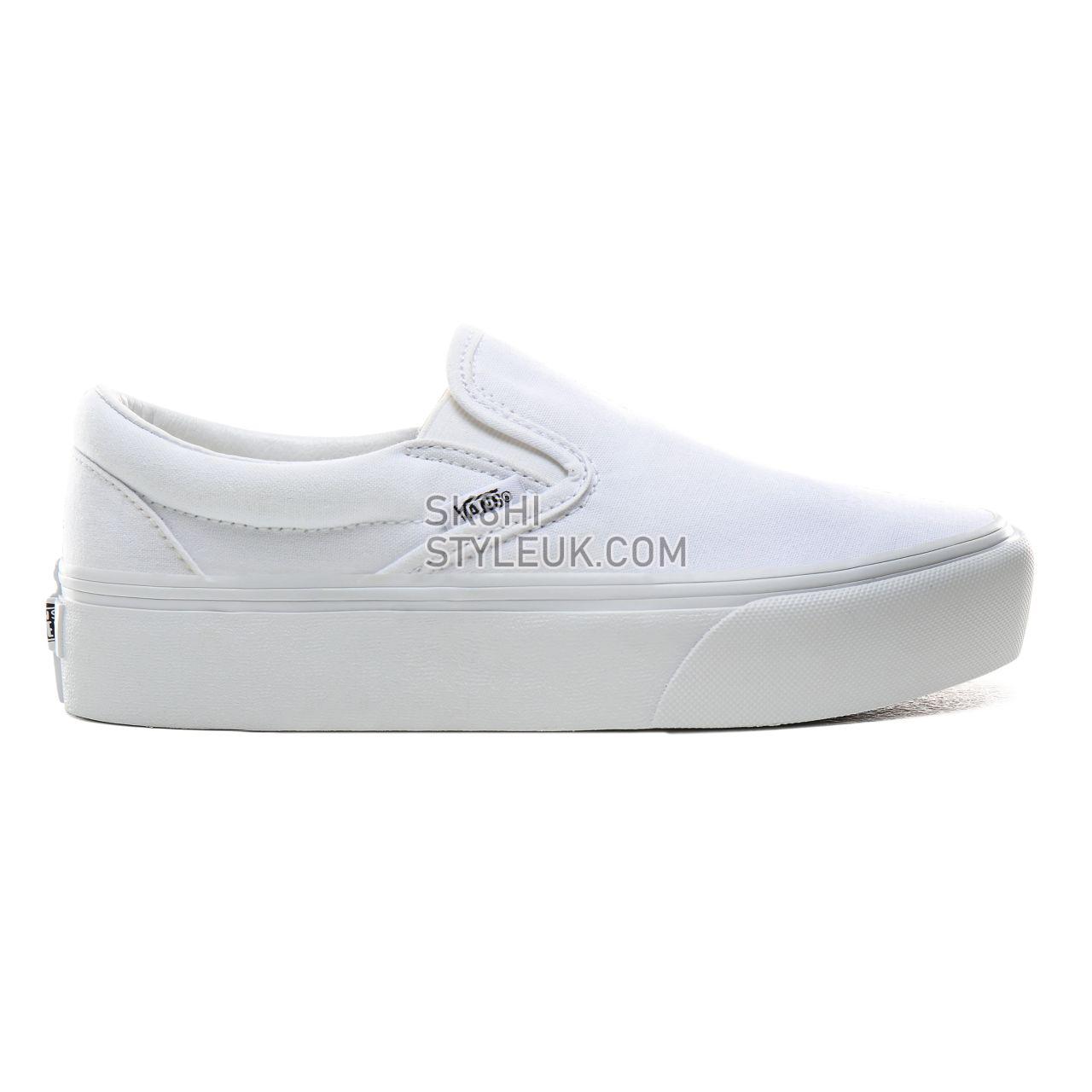 Vans Slip-On Platform White Classic Womens - True White VN0A3JEZW00 Shoes