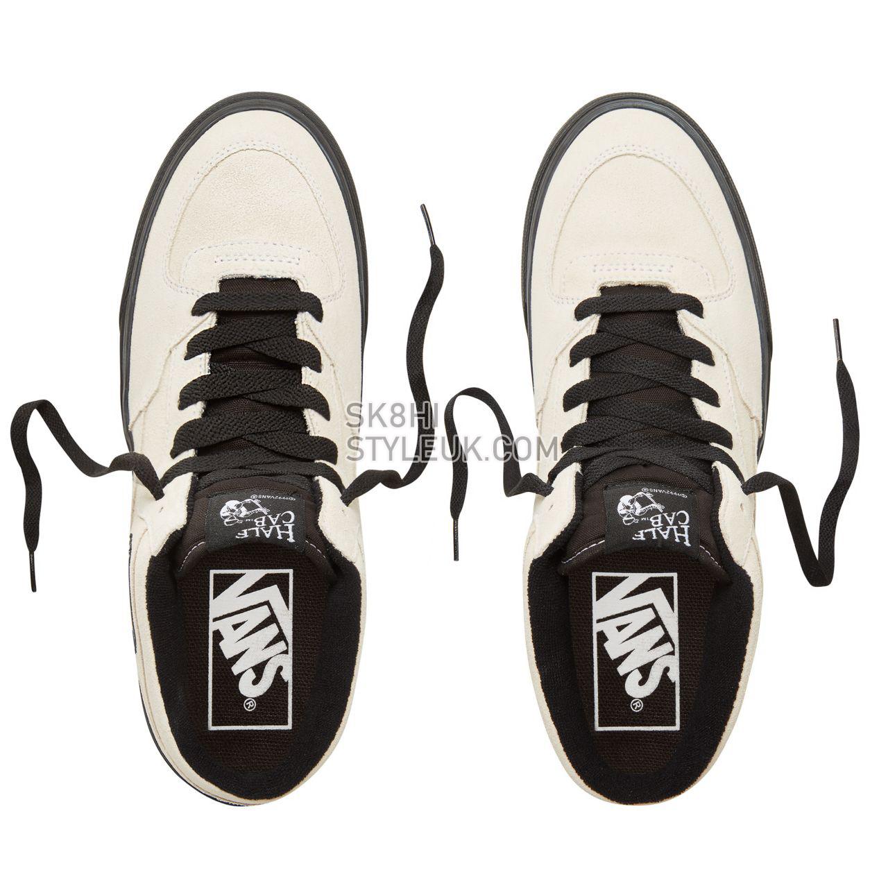 Vans Suede Black Outsole Half Cab Classic Mens Womens - (Black Outsole) Classic White/Black VA348EU8T Shoes