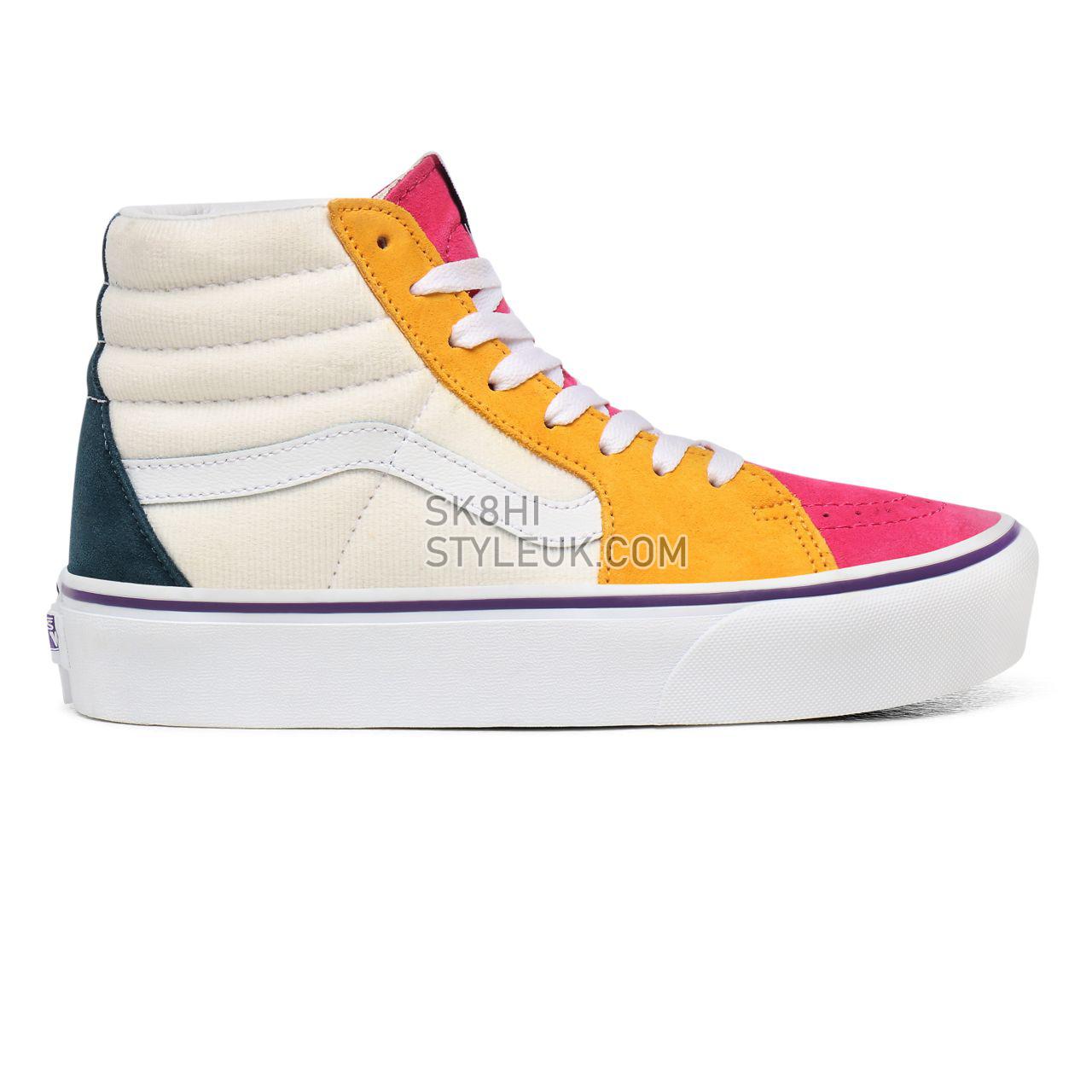 Vans Mini Cord Sk8-Hi Platform 2.0 Multicolour Classic Womens - (Mini Cord) Multi/True White VN0A3TKNWVY Shoes