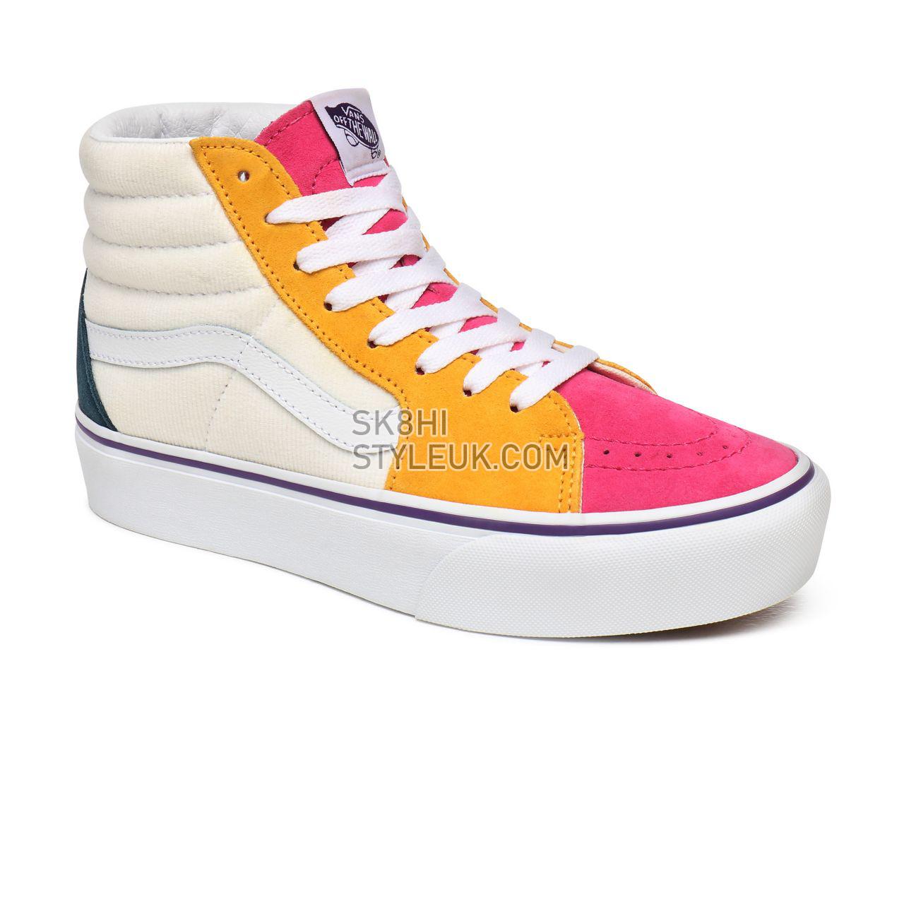 Vans Mini Cord Sk8-Hi Platform 2.0 Multicolour Classic Womens - (Mini Cord) Multi/True White VN0A3TKNWVY Shoes