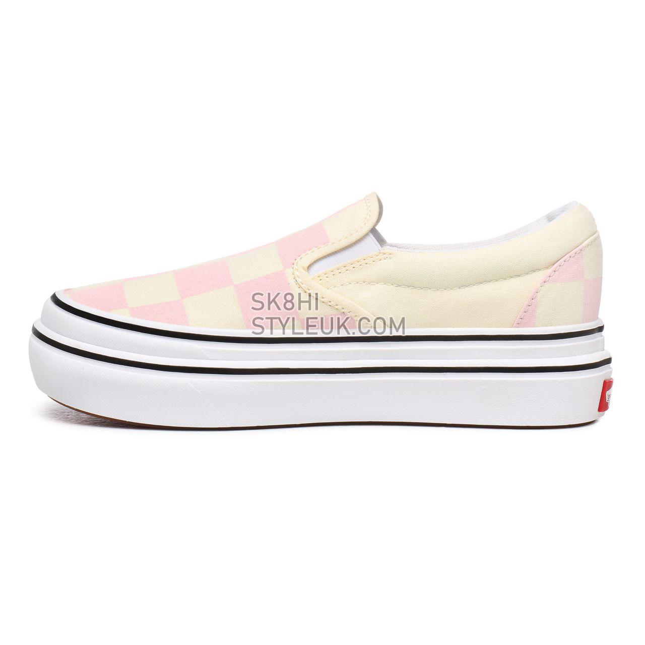 Vans Big Classics Checker Super ComfyCush Slip-On White Classic Womens - (Big Classics Checker) Blushing Bride/Off White Check V