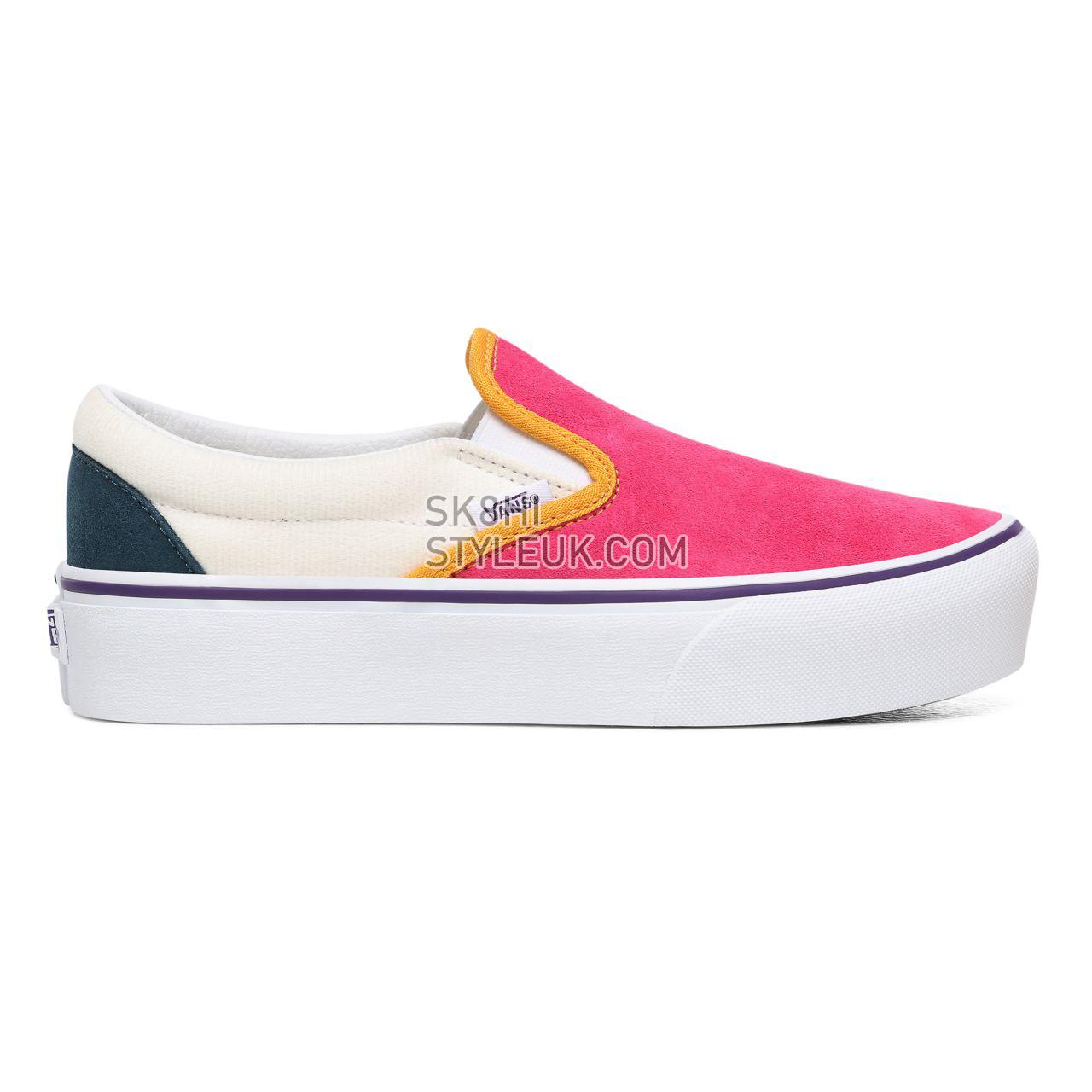 Vans Mini Cord Classic Slip-On Platform Multicolour Classic Womens - (Mini Cord) Multi/True White VN0A3JEZWVY Shoes