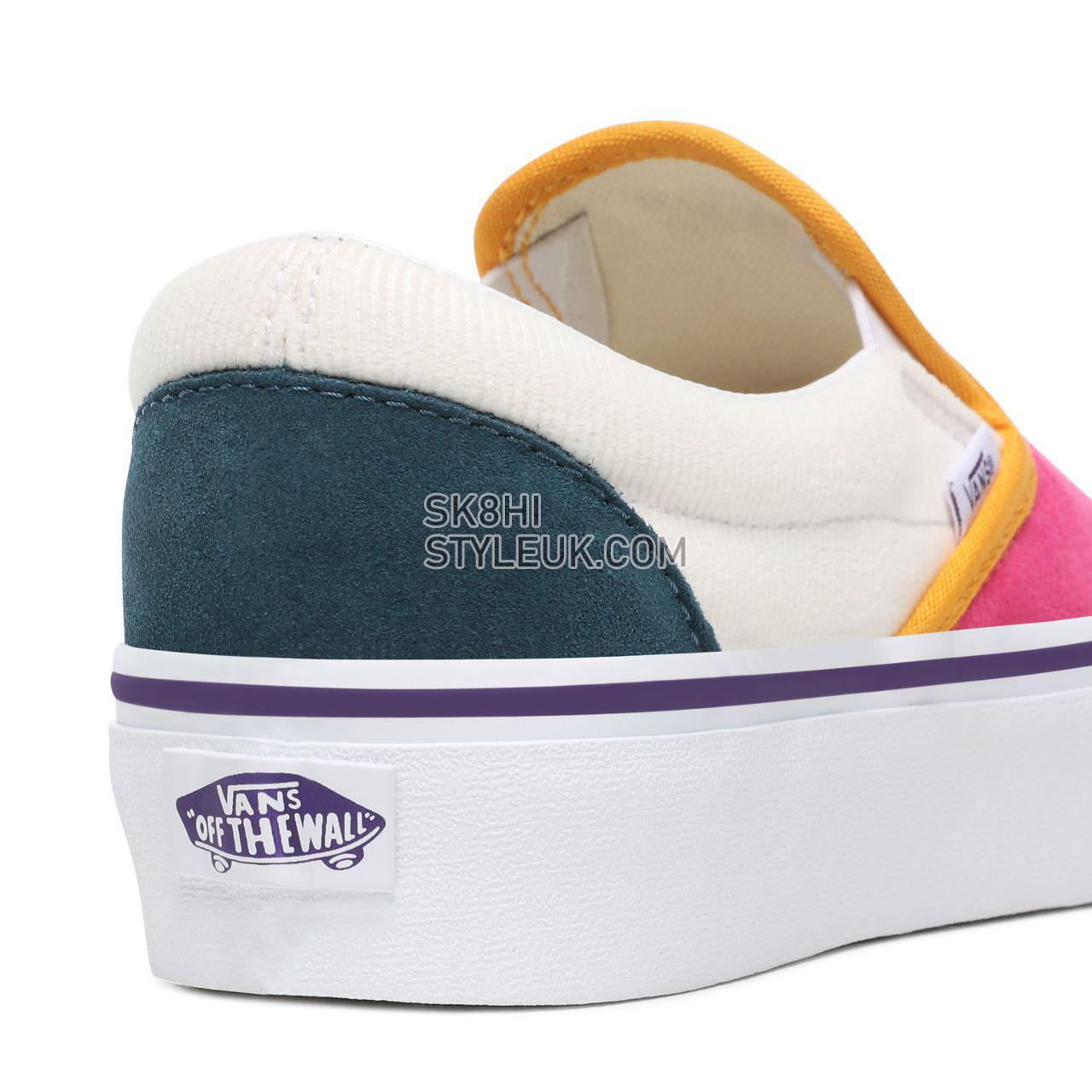 Vans Mini Cord Classic Slip-On Platform Multicolour Classic Womens - (Mini Cord) Multi/True White VN0A3JEZWVY Shoes