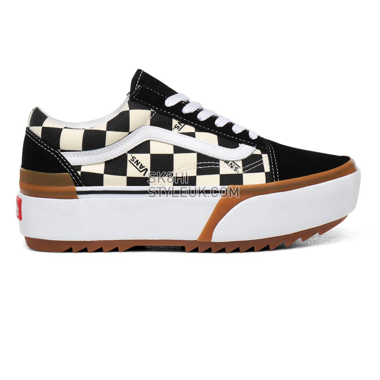 Vans Checkerboard Old Skool Stacked Multicolour Classic Womens - (Checkerboard) Multi/True White VN0A4U15VLV Shoes