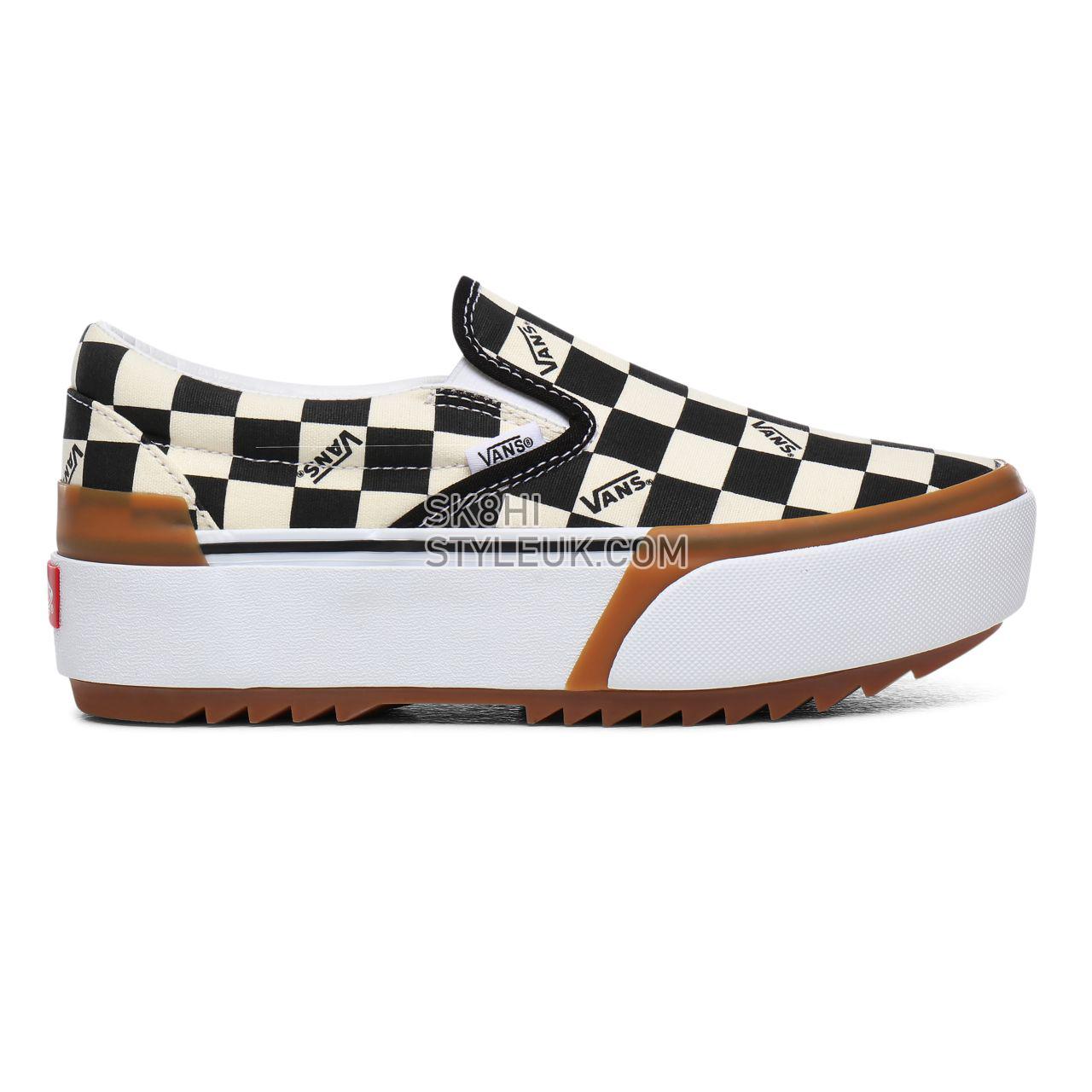 Vans Checkerboard Classic Slip-On Stacked Multicolour Classic Womens - (Checkerboard) Multi/True White VN0A4TZVVLV Shoes