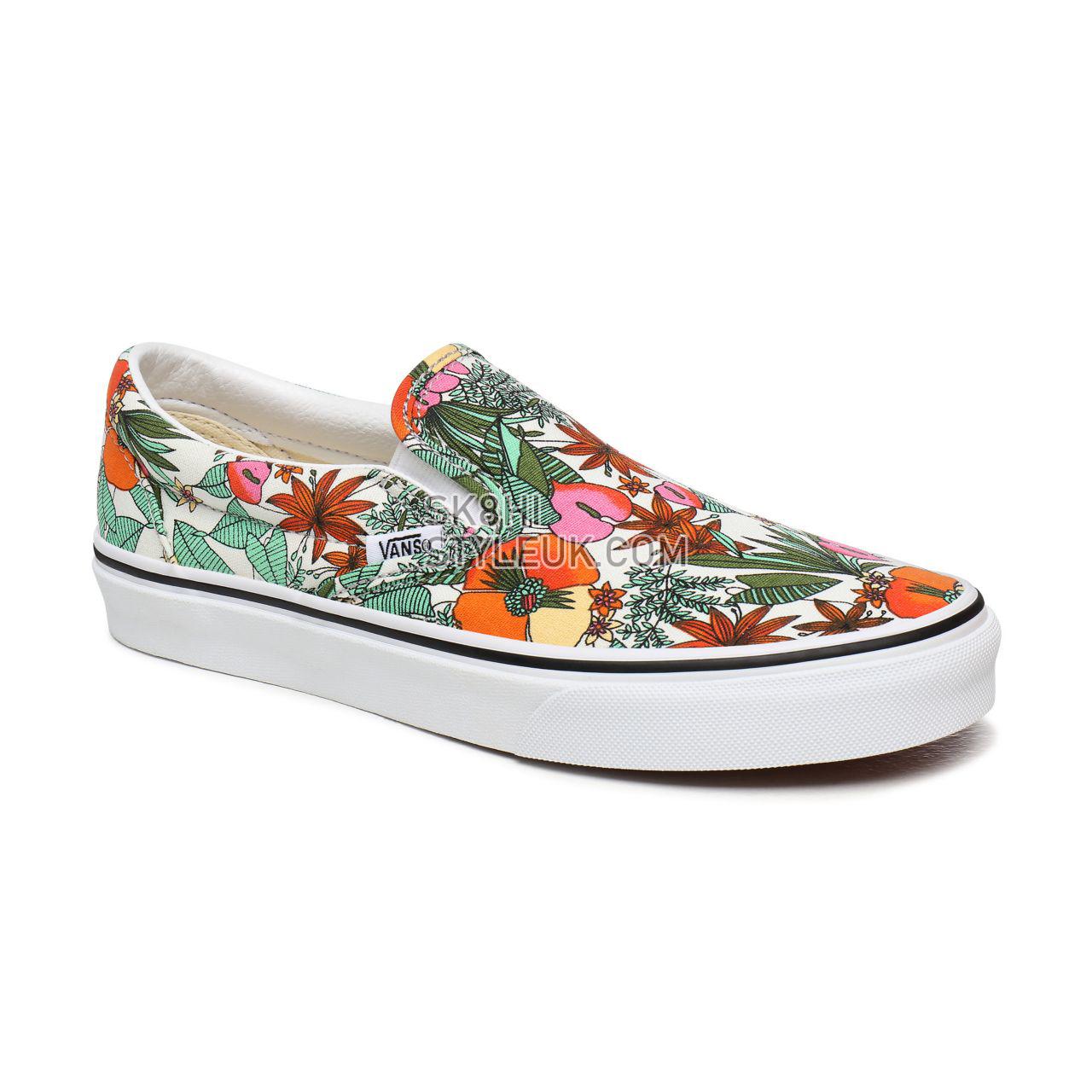 Vans Multi Tropic Classic Slip-On Multicolour Classic Womens - (Multi Tropic) Bit Of Blue/True White VN0A4U38WS9 Shoes