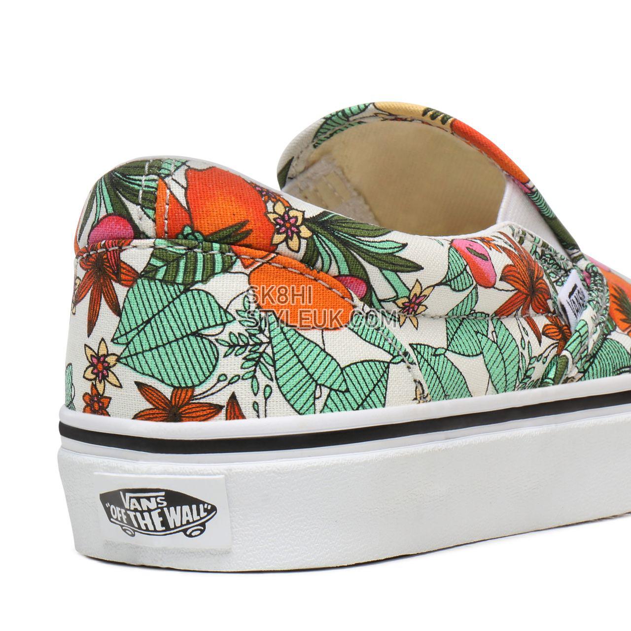 Vans Multi Tropic Classic Slip-On Multicolour Classic Womens - (Multi Tropic) Bit Of Blue/True White VN0A4U38WS9 Shoes