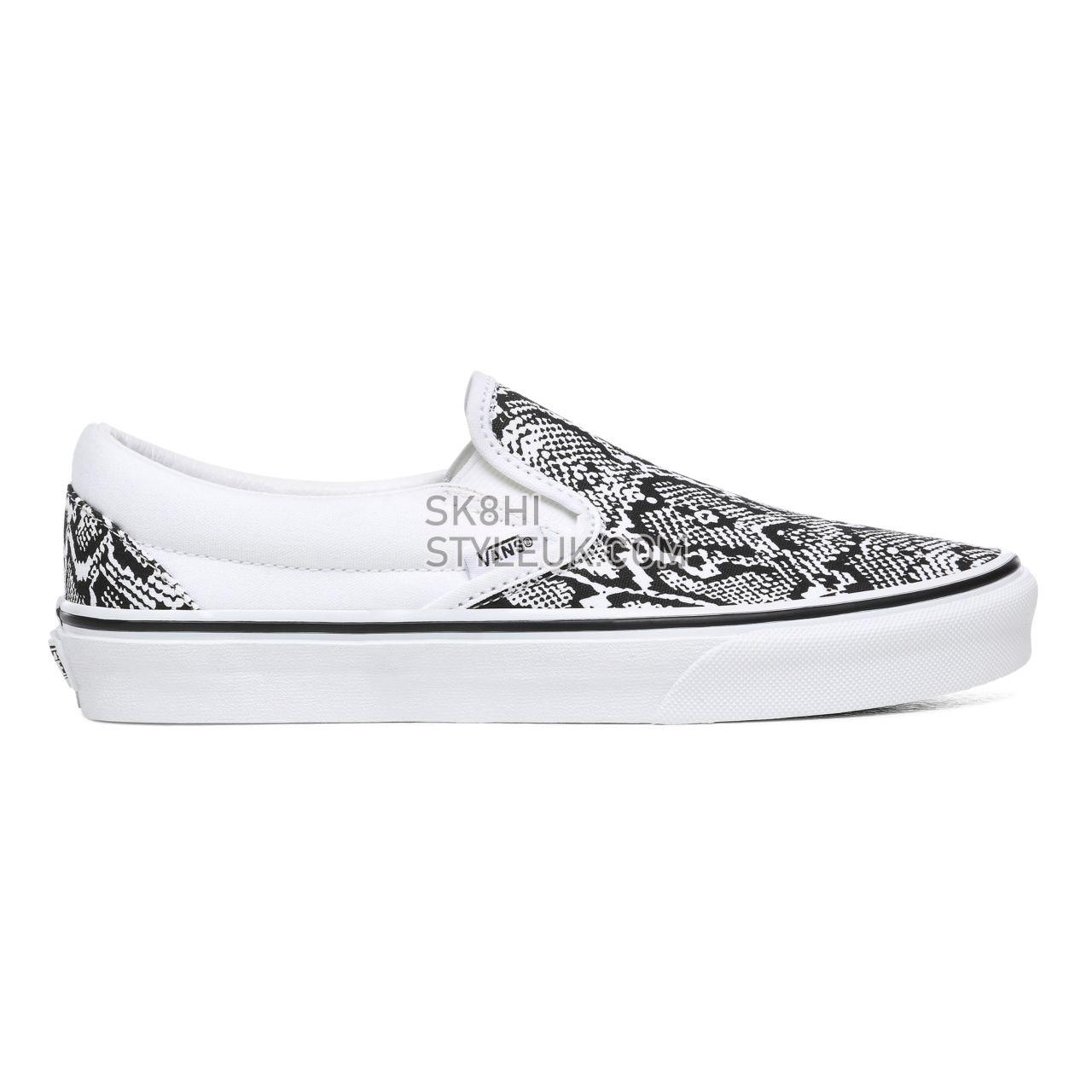 Vans Python Classic Slip-On Black Classic Womens - (Python) White/True White VN0A4U38WTQ Shoes