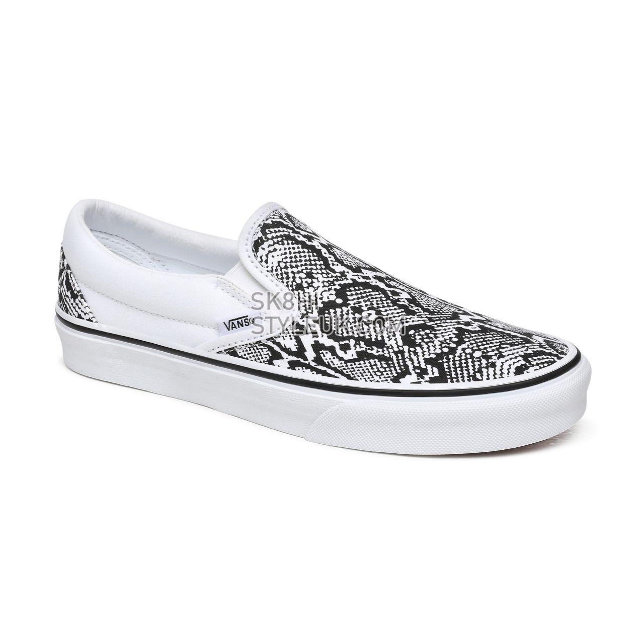 Vans Python Classic Slip-On Black Classic Womens - (Python) White/True White VN0A4U38WTQ Shoes