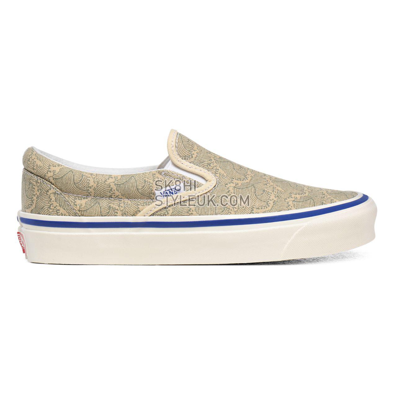 Vans Anaheim Factory Classic Slip-On 98 DX Beige Classic Womens - (Anaheim Factory) Og Wave/Og Cream VN0A3JEXWVR Shoes