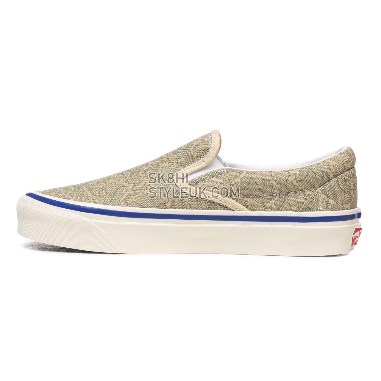 Vans Anaheim Factory Classic Slip-On 98 DX Beige Classic Womens - (Anaheim Factory) Og Wave/Og Cream VN0A3JEXWVR Shoes