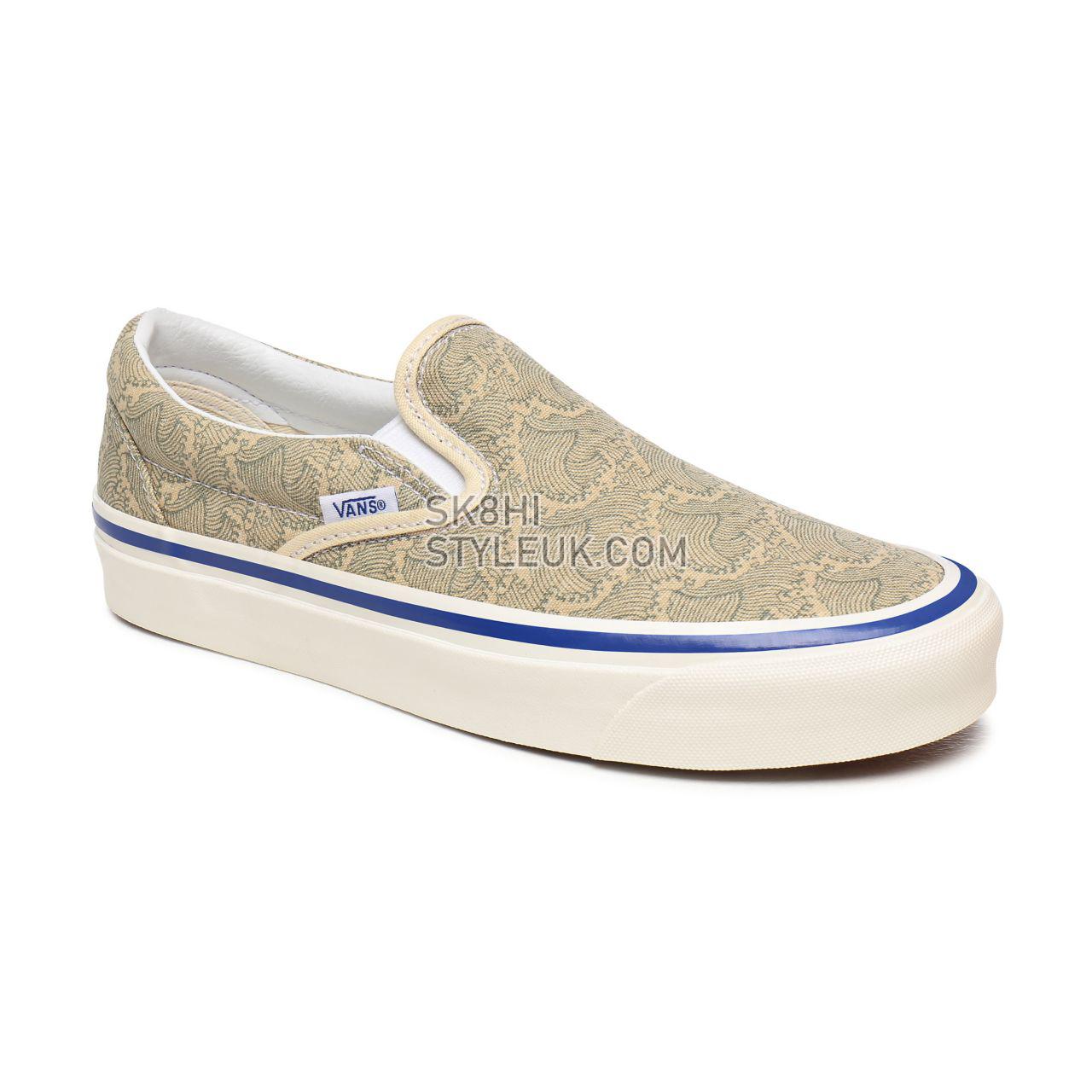 Vans Anaheim Factory Classic Slip-On 98 DX Beige Classic Womens - (Anaheim Factory) Og Wave/Og Cream VN0A3JEXWVR Shoes