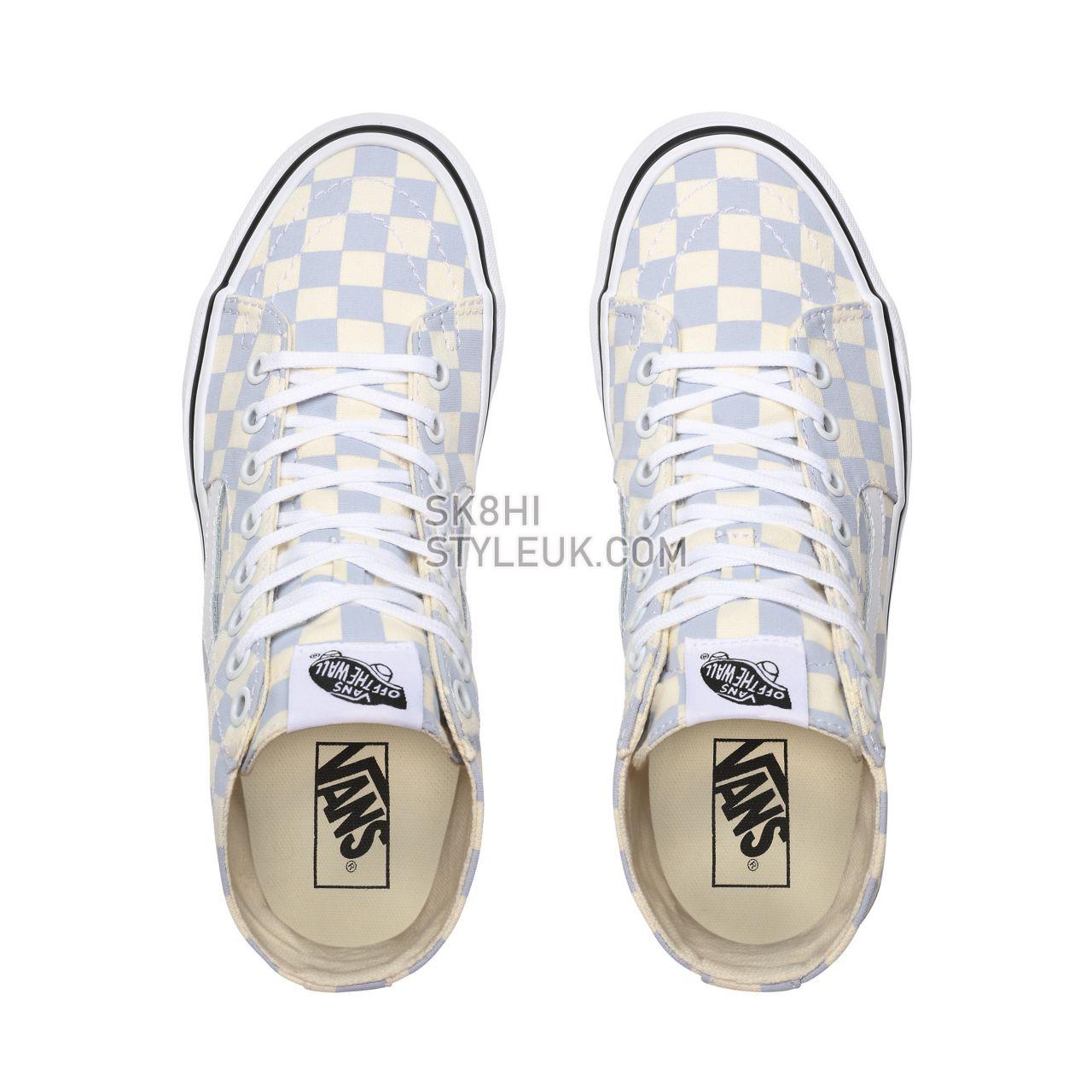 Vans Checkerboard Sk8-Hi Tapered Blue Classic Womens - (Checkerboard) Zen Blue/True White VN0A4U16XHX Shoes