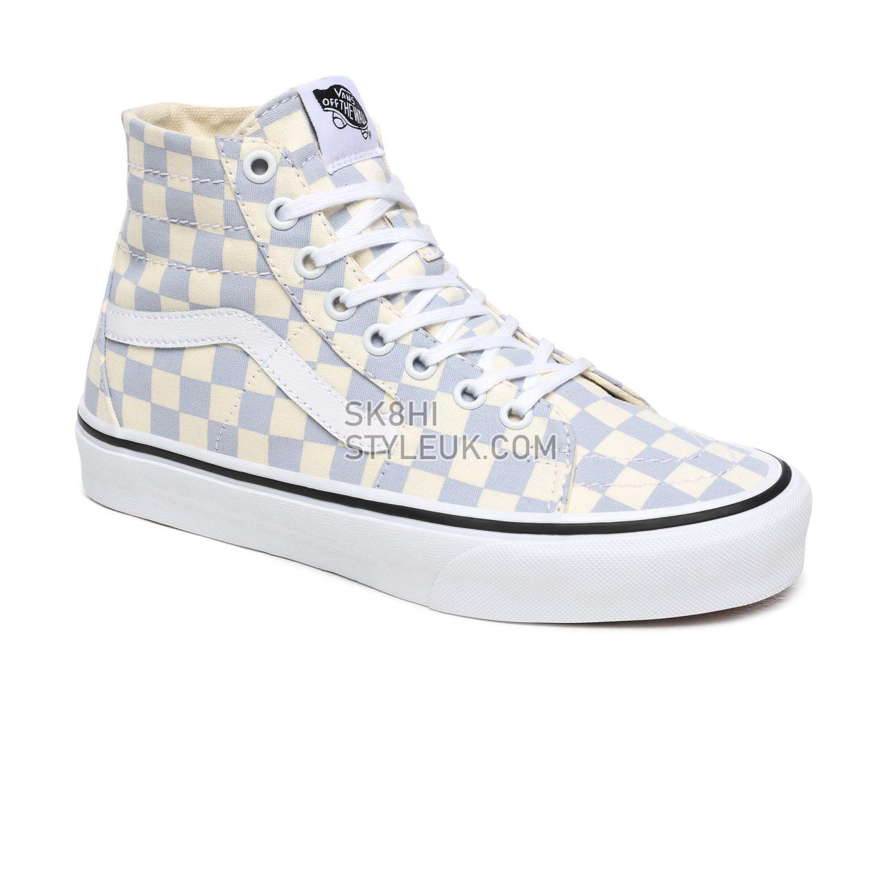 Vans Checkerboard Sk8-Hi Tapered Blue Classic Womens - (Checkerboard) Zen Blue/True White VN0A4U16XHX Shoes