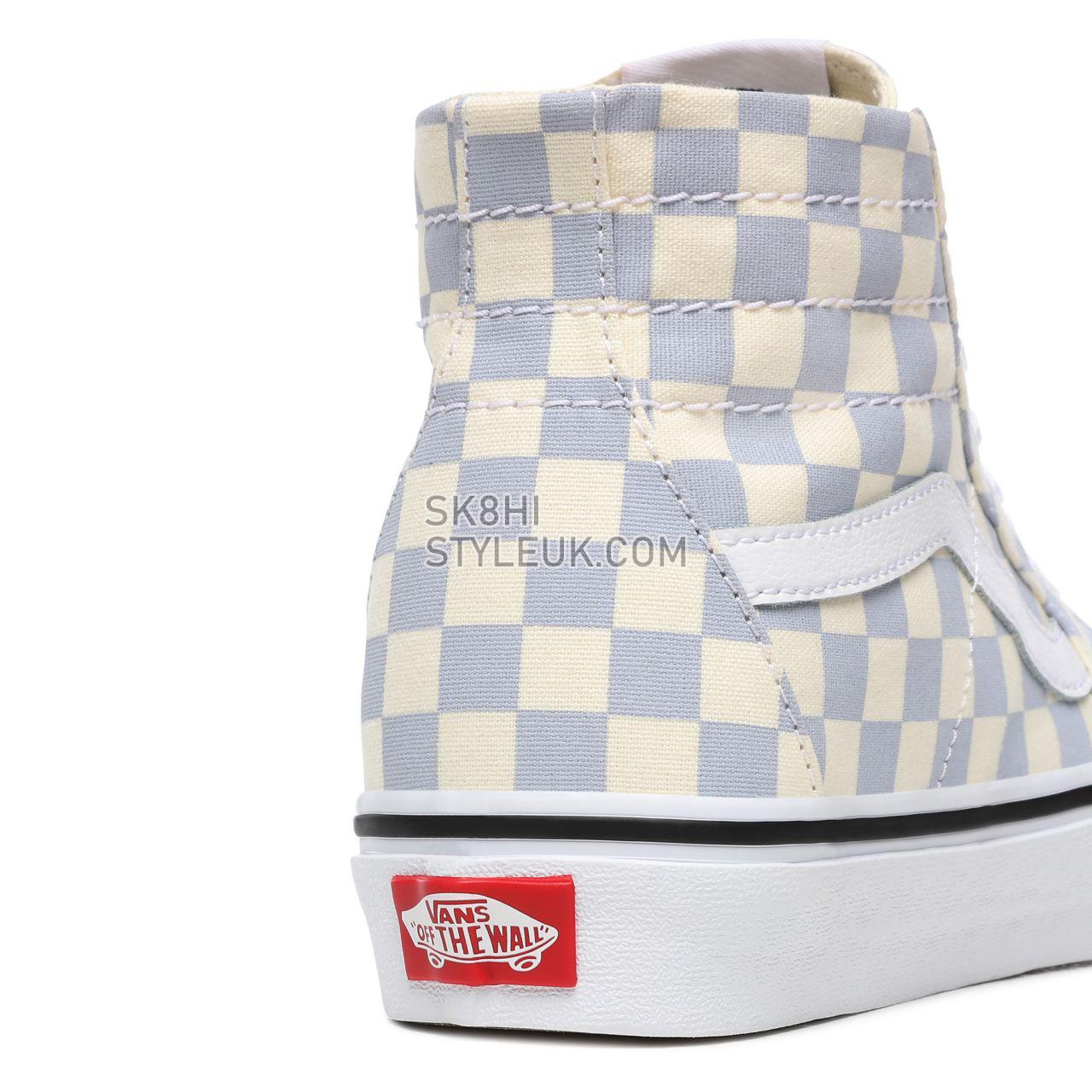 Vans Checkerboard Sk8-Hi Tapered Blue Classic Womens - (Checkerboard) Zen Blue/True White VN0A4U16XHX Shoes