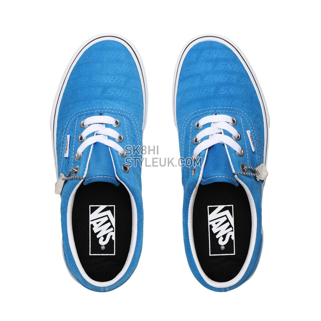 Vans Emboss Era Blue Classic Womens - (Vans Emboss) Mediterranian Blue/True White VN0A4U39X04 Shoes